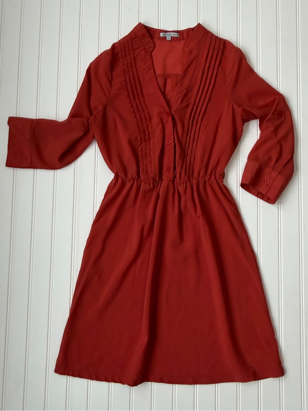 Charlotte Russe Burnt Orange 3/4 Sleeve Mini Dress Size small